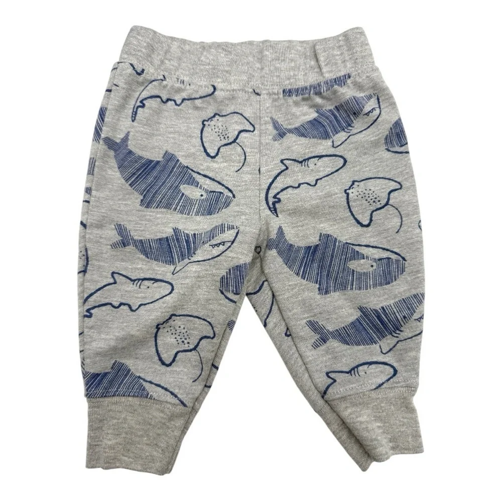 Carter’s Blue Hoodie and Gray Whale Print Pants Set